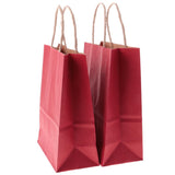 10pcs Kraft Paper Loot Bags with Handles Carrier Gift Party Bags S Dark red