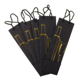Maxbell  5 Pieces Wine Bottle Tote Bags Wedding Party Wine Carrier Gift Bags Gold