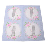 20/bag Disposable Napkin Serviettes Eiffel Prints Bakery Birthday Tableware