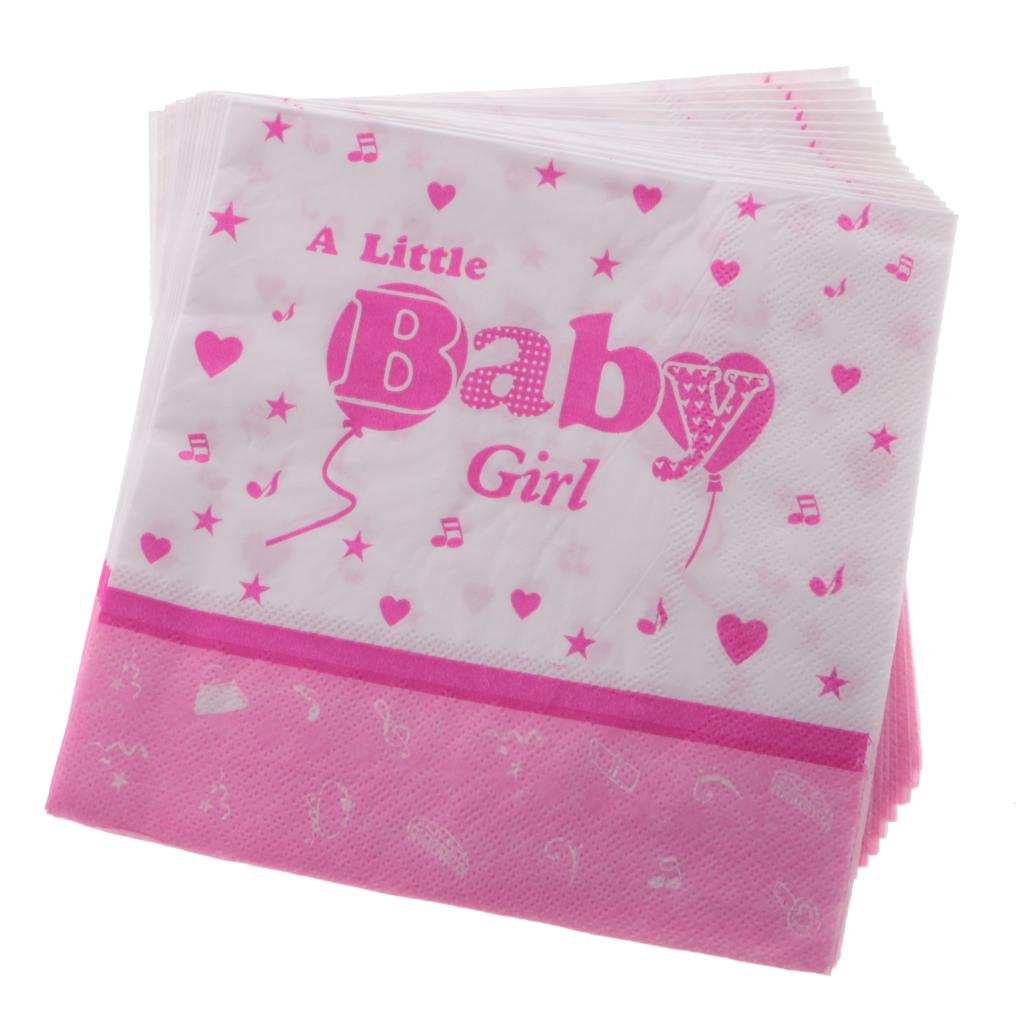 20pcs Disposable Serviettes Baby Girls Napkins Baby Shower Party Tableware