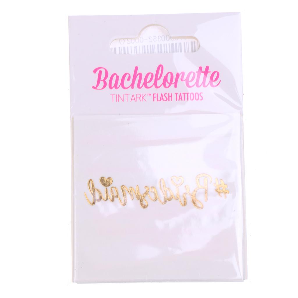 10xMetallic Gold Team Bride Tribe Temporary Tattoos Sticker Wedding Favor 1