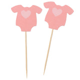 10 Pieces Baby Clothes Cupcake Topper Cake Picks Baby Shower Dark pink Gilr