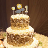Pack of 5 Cute Sun Cloud 1 Letters Cake Topper 1st Birthday Party Cake Centerpieces