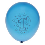 10 Pieces 1st Birthday Star Printed Latex Balloons 12 inch Deep Blue