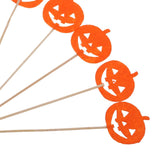 10/set Halloween Cake Topper Cupcake Pick Decor Prop Orange Pumpkin