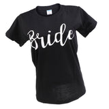 Bride T-shirt Womens Tee for Wedding Bachelorette Hen Do Party XXL Black&White