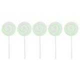 5pcs Lollipop Shape Cake Cupcake Topper Food Picks Birthday Party Cake Decor Green