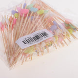 100 Pieces Acrylic Beads Bamboo Cocktail Picks Drink Stirrer Picks Heart