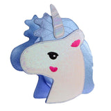 Cute 3D Unicorn Pony Head Girls Handbag Clutch Party Message Bag Blue