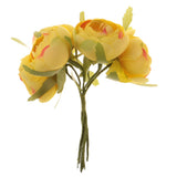 30pcs Artificial Camellia Bud Silk Flower Bouquet Home Decor Yellow