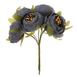 30pcs Artificial Camellia Bud Silk Flower Bouquet Home Decor Dark blue