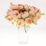 30pcs Artificial Camellia Bud Silk Flower Bouquet Home Decor Light orange