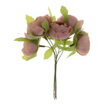 30pcs Artificial Camellia Bud Silk Flower Bouquet Home Decor light brown