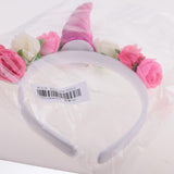 Unicorn Horn Ear Flower Headband Fancy Dress Cosplay Hairband rose