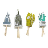 Pieces of 24 Empire State Taxi Statue Liberty Cake Cupcake Picks for Wedding Birthday Baby Shower
