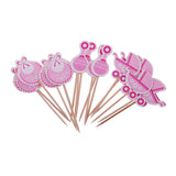 18 Pieces Baby Shower Baby Carriage Bib Rattle Cupcake Topper It'a a Girl