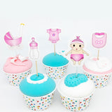 20 Pieces Baby Girl Cupcake Picks Cake Toppers Party Favors Decoration