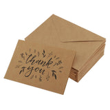 20pcs Kraft Paper Thank You Notes Cards with Envelopes for Xmas Greeting #9