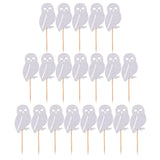 20 Glitter Owl Animal Cake Cupcake Topper Picks Halloween Decor Prop Silver