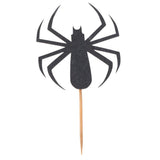 Max 20x Black Spider Cake Cupcake Toppers Picks Halloween Party Decor Supplies 1