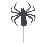 20x Black Spider Cake Cupcake Toppers Picks Halloween Party Decor Supplies 1