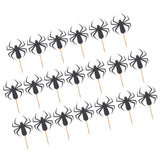 Max 20x Black Spider Cake Cupcake Toppers Picks Halloween Party Decor Supplies 1
