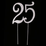 Glitter Crystal Rhinestone Numbers Anniversary Birthday Party Cake Topper 25