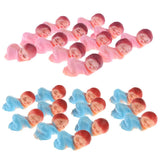 24 Pieces Mini Sleeping Baby Figures Baby Shower Favor Party Bag Filler blue