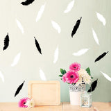 Cute Feather Shaped Wall Sticker Decal Vinyl Art Kid Room Decor Mural Black