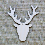 10 Pieces Blank Christmas Deer Head Cutout Wooden Gift Tags Xmas Tree Decorations