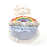 Sweet Sixteen Cake Topper Happy 16th Birthday Wooden Rustic Cake Decoration