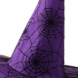 Kids Adults Gothic Purple Spiderweb Veil Witch Hat Headpiece Fancy Dress Costume Party Prop 36 cm