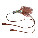 Vintage Boho Bohemian Feather Headband Tribal Style Hippie Weave Headpieces