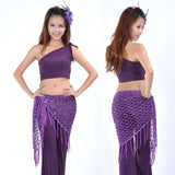 Belly Dance Hip Scraf Dance Belt Skirt for Halloween Fancy Dress Purple