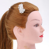 Ladies Crystal Leaf Hair Comb Clip Wedding Bridal Hair Accessories