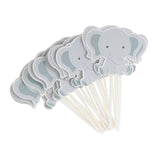 24 Pieces Cute Cartoon Elephant Cupcake Picks Cake Toppers Party Decoration