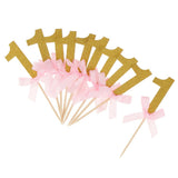Maxbell 12 Glitter Number One Cake Cupcake Topper Pick Kid 1st Birthday Decor Gold