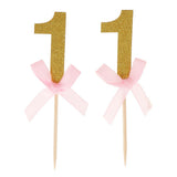 Maxbell 12 Glitter Number One Cake Cupcake Topper Pick Kid 1st Birthday Decor Gold
