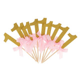 Maxbell 12 Glitter Number One Cake Cupcake Topper Pick Kid 1st Birthday Decor Gold