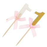 Maxbell 12 Glitter Number One Cake Cupcake Topper Pick Kid 1st Birthday Decor Gold