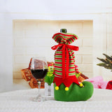 Christmas Boots Stripes Dots Red Wine Champagne Bottle Cover Bag 2