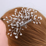 Maxbell Bridal Wedding Pearl Hair Clip Comb Lady Girls Crystal Rhinestones Headpiece