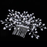 Maxbell Bridal Wedding Pearl Hair Clip Comb Lady Girls Crystal Rhinestones Headpiece