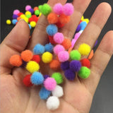 100pcs Assorted Colorful Fluffy Pom Poms Pompoms Ball Xmas DIY Decor 10mm
