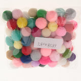 100pcs Assorted Colorful Fluffy Pom Poms Pompoms Ball Xmas DIY Decor 20mm