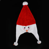 Christmas Snata Claus Hat Beanie with Long Earflap Pom Snowmen Ear Hoop