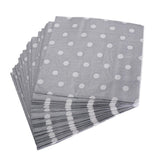 20pcs Disposable Paper Polka Dot Napkins Wedding Party Tableware Silver