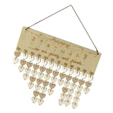 Happy Birthday Heart Pendents Wood MDF Reminder Board Craft Event Calendar