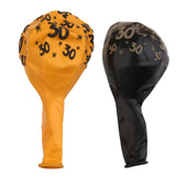 20/set Gold Black Latex Balloon for Birthday Anniversary Party Number Age 30