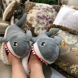 Naughty Shark Warm Soft Plush Slippers Home Winter Slippers Novelty Gift